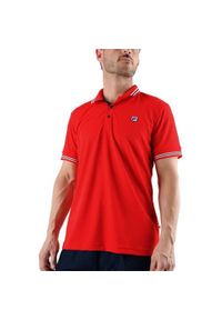 Koszulka sportowa męska Fila Polo Piro. Typ kołnierza: polo. Kolor: czerwony. Materiał: poliester, bawełna. Styl: sportowy