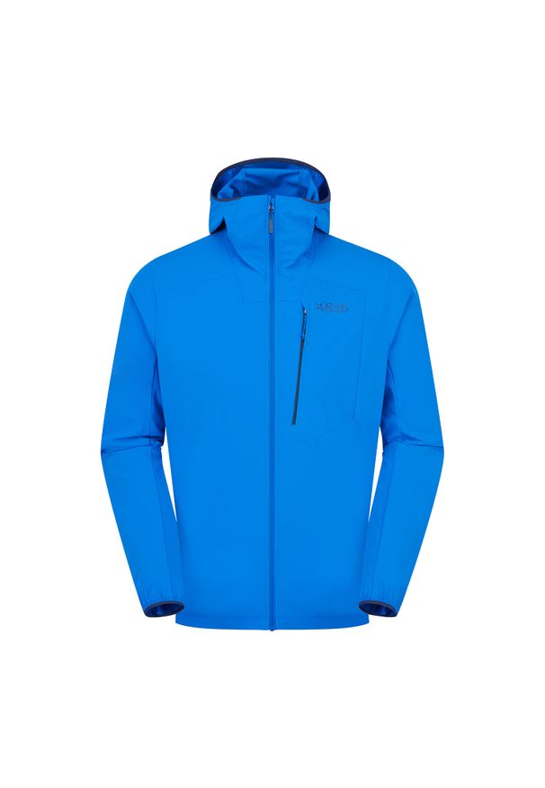 Kurtka softshellowa rozpinan Rab Borealis Alpine Hoody z kapturem. Typ kołnierza: kaptur. Kolor: niebieski