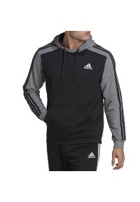 Adidas - Bluza adidas Essentials Melange French Terry Hoodie HL1976 - czarno-szara. Typ kołnierza: kaptur. Kolor: czarny, szary, wielokolorowy. Materiał: tkanina, bawełna, poliester. Styl: klasyczny