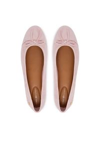 TOMMY HILFIGER - Tommy Hilfiger Baleriny Th Monogram Suede Ballerinas FW0FW09357 Różowy. Kolor: różowy. Materiał: skóra #5