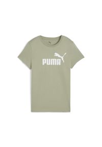 Puma - Damska koszulka z logo ESS No. 1 PUMA Lux Army Green. Kolor: zielony. Sport: fitness