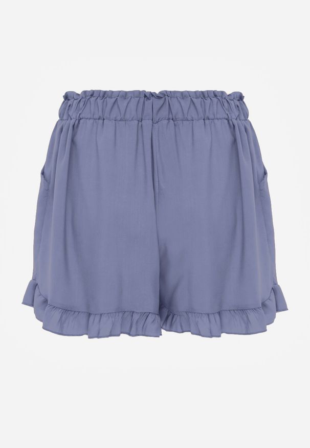 Born2be - Jasnoniebieskie Szorty z Wiskozy Ionona. Okazja: na co dzień. Kolor: niebieski. Materiał: wiskoza. Długość: krótkie. Wzór: gładki. Sezon: wiosna, lato. Styl: casual