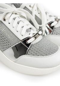 Baldinini Sneakersy | DE0416S10NA | Kobieta | Biały, Srebrny. Kolor: biały, wielokolorowy, srebrny. Materiał: materiał, skóra. Wzór: nadruk, aplikacja