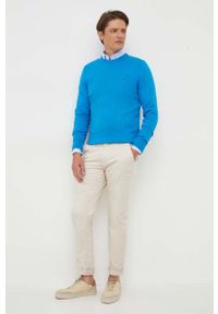 TOMMY HILFIGER - Tommy Hilfiger sweter z domieszką kaszmiru kolor niebieski lekki. Kolor: niebieski. Materiał: kaszmir. Styl: klasyczny #5