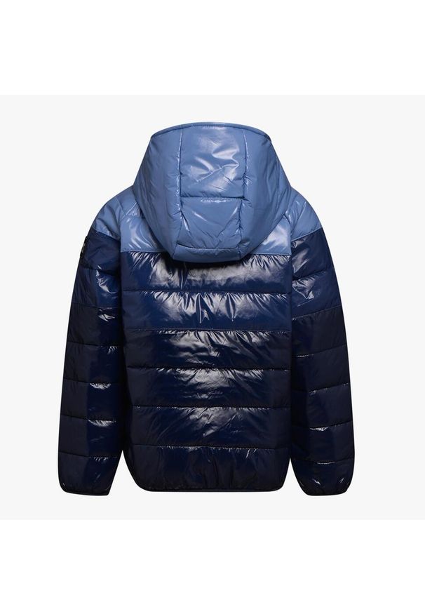 Kurtka Diadora Sportswear Hoodie, Dzieci. Kolor: niebieski. Materiał: nylon, puch, materiał. Styl: sportowy