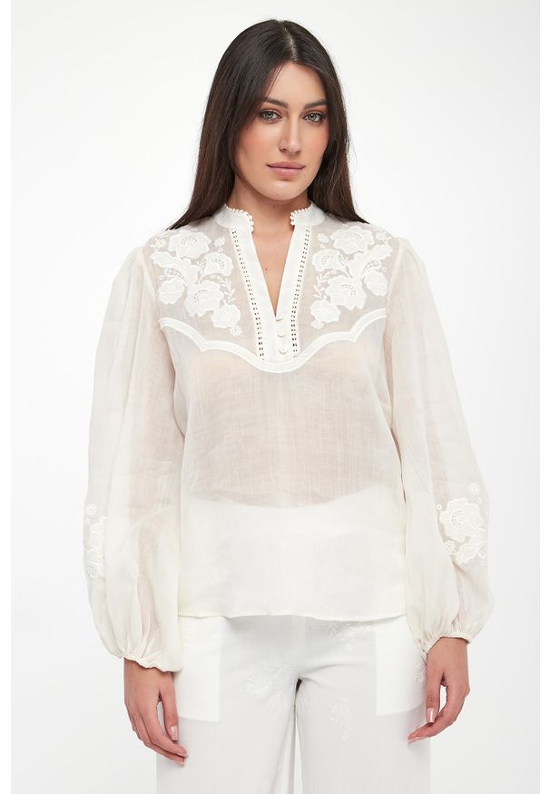 Twinset Milano - Bluzka damska z haftem TWINSET. Wzór: haft