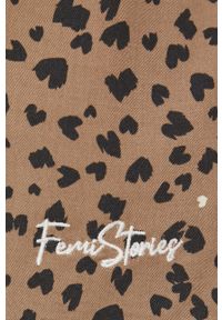 Femi Stories bluzka damska kolor brązowy wzorzysta. Kolor: brązowy. Materiał: tkanina #2