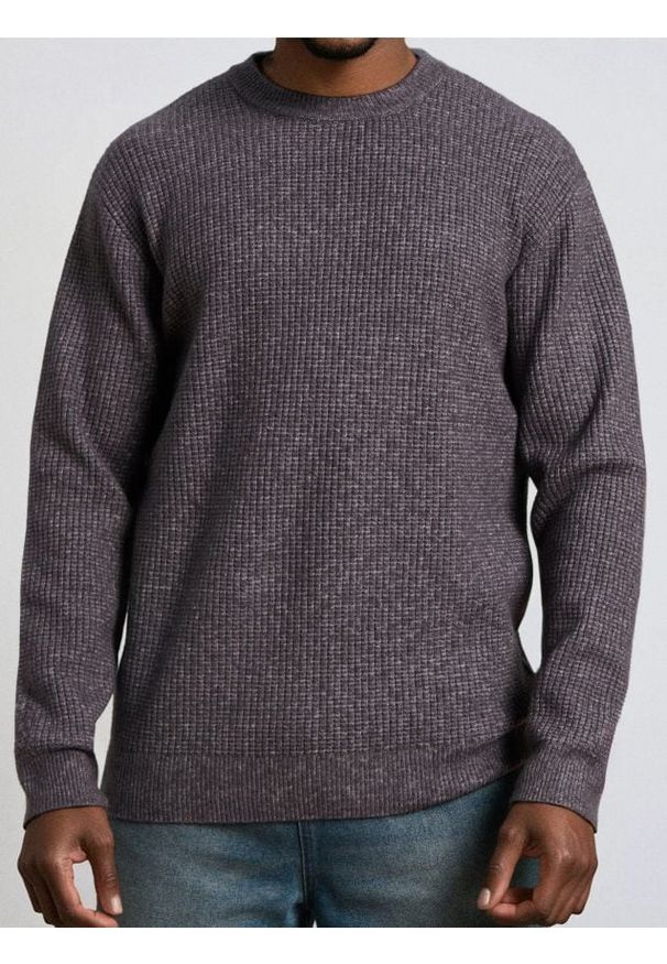 Sinsay - Prążkowany sweter - fioletowy. Kolor: fioletowy. Materiał: prążkowany