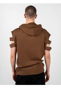 La Haine Inside Us Bluza "Poeti Unisex" | P2308 3M | Poeti | Mężczyzna | Brązowy. Okazja: na co dzień. Typ kołnierza: kaptur. Kolor: brązowy. Materiał: nylon, wiskoza, elastan. Długość: długie. Wzór: aplikacja. Styl: casual #6