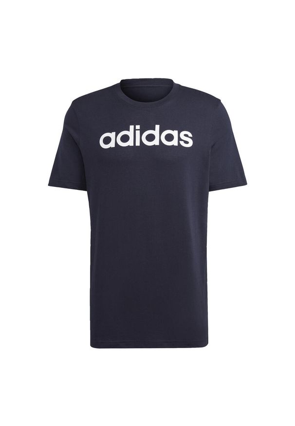 Adidas - Essentials Single Jersey Linear Embroidered Logo Tee. Kolor: biały, wielokolorowy, niebieski. Materiał: jersey