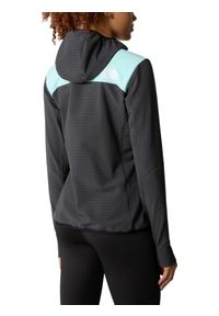 Kurtka przejściowa damska The North Face Dawn Turn Hybrid Ventrix Midlayer. Kolor: szary, niebieski, wielokolorowy. Materiał: skóra
