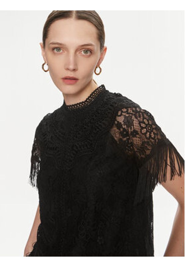 YAS Bluzka 26032322 Czarny Regular Fit. Kolor: czarny. Materiał: syntetyk, bawełna