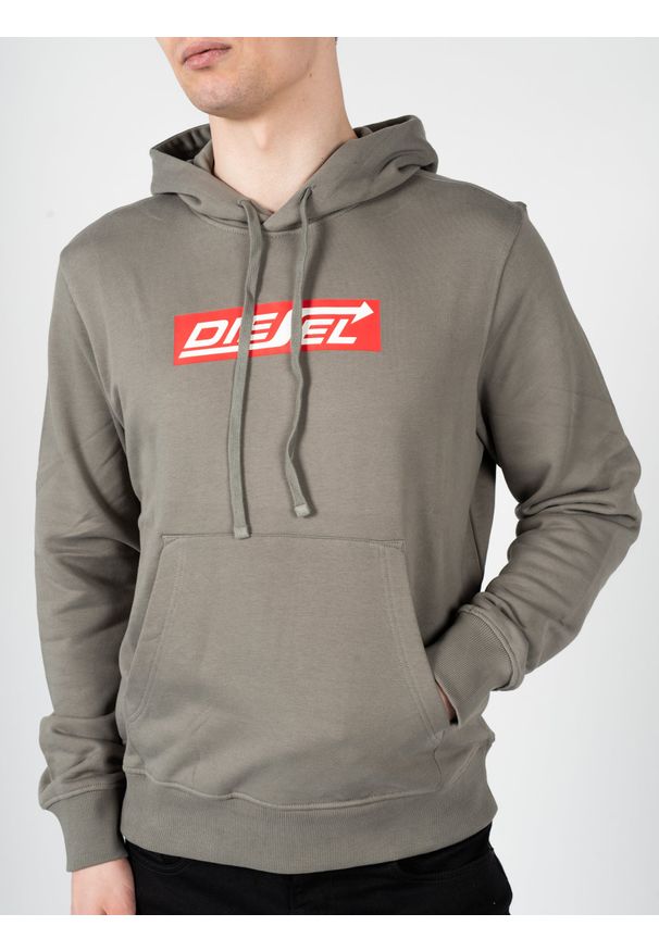 Diesel Bluza "S-Ginn" | A06856-0JFAV-9CP | Mężczyzna | Szary. Okazja: na co dzień. Kolor: szary. Materiał: bawełna. Wzór: nadruk. Styl: sportowy, casual