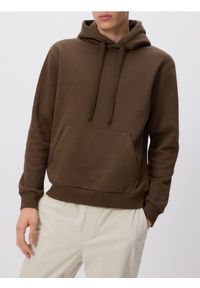 Reserved - Bluza regular z kapturem - brązowy. Typ kołnierza: kaptur. Kolor: brązowy. Materiał: bawełna, dzianina