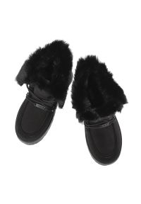 Big-Star - Czarne Śniegowce Big Star Ocieplane Obuwie Damskie. Kolor: czarny. Materiał: futro. Szerokość cholewki: normalna. Sezon: zima. Styl: elegancki, klasyczny #3