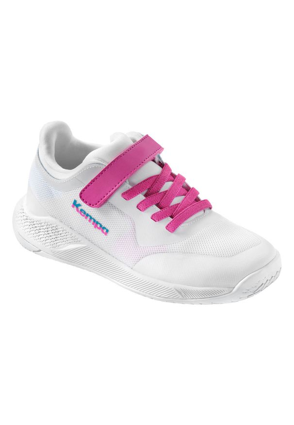 KEMPA - Dziecięce buty halowe Kempa Kourtfly. Kolor: niebieski, wielokolorowy, biały. Sport: piłka ręczna
