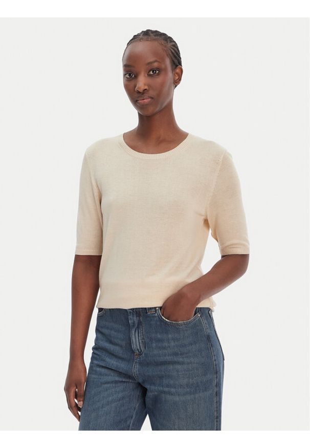 BOSS Sweter C_Fiaffu 50557077 Beżowy Regular Fit. Kolor: beżowy. Materiał: syntetyk