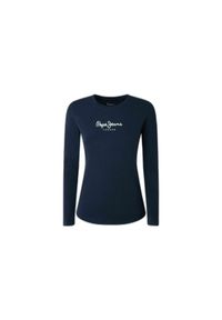 Damska koszulka z długim rękawem Pepe Jeans New Virginia N. Kolor: niebieski. Długość rękawa: długi rękaw. Długość: długie. Styl: elegancki #1