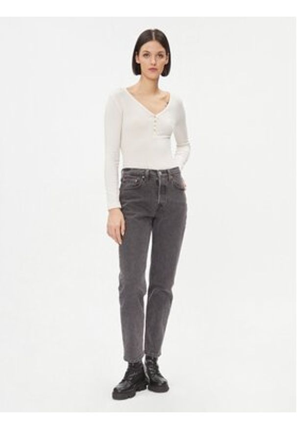 Lee Bluzka 112341571 Beżowy Slim Fit. Kolor: beżowy. Materiał: syntetyk