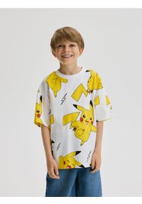 Reserved - Bawełniany t-shirt Pokemon - złamana biel. Materiał: bawełna #1