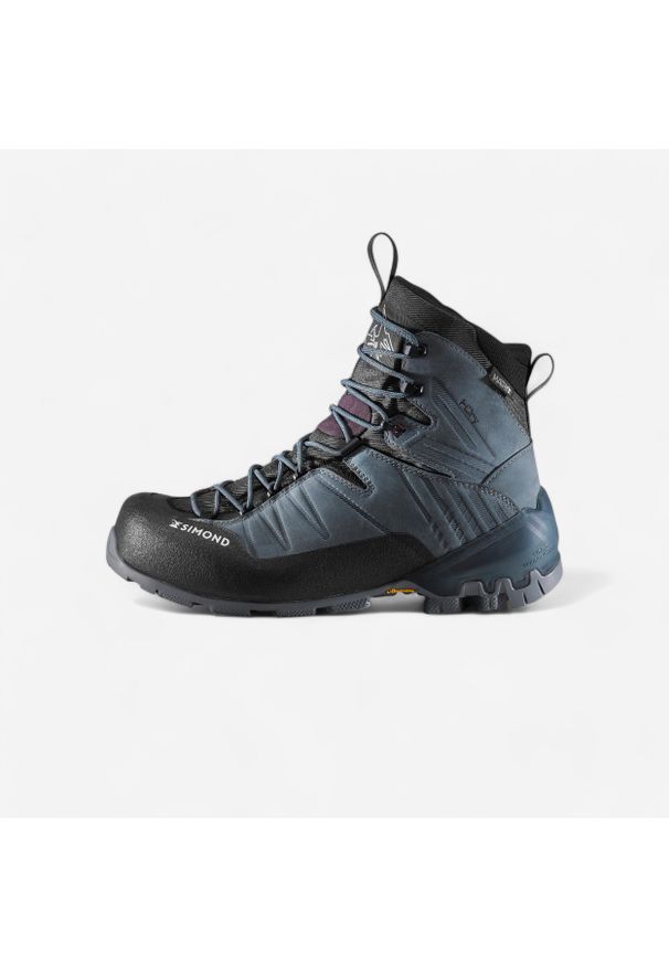 SIMOND - Buty trekkingowe damskie MT900 wodoodporne skóra. Kolor: fioletowy, szary, wielokolorowy. Materiał: skóra. Styl: sportowy