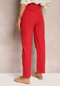 Renee - Czerwone Spodnie z Regularnym Stanem Ściągane Sznurkiem Aryle. Kolor: czerwony #3