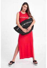 Emporio Armani Swimwear - Sukienka EMPORIO ARMANI SWIMWEAR. Długość rękawa: bez rękawów. Wzór: napisy. Typ sukienki: proste. Długość: maxi #1