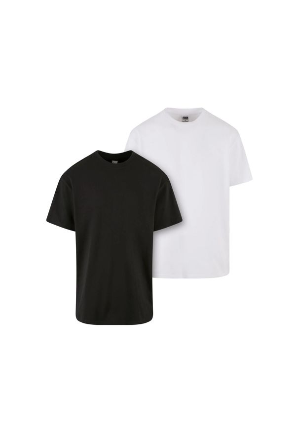 Urban Classics - Męska Koszulka Oversize O Dużej Gramaturze (zestaw 2 Sztuk). Kolor: biały, wielokolorowy, czarny