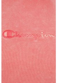 Champion bluza 114942 damska kolor różowy z aplikacją 114942-BS028. Kolor: różowy. Materiał: bawełna. Długość rękawa: długi rękaw. Długość: długie. Wzór: aplikacja #3