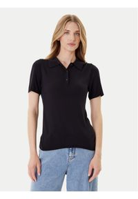 Calvin Klein Polo LV044C341G Czarny Regular Fit. Typ kołnierza: polo. Kolor: czarny. Materiał: wiskoza #1