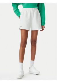 Lacoste Szorty sportowe GF9606 Biały Regular Fit. Kolor: biały. Materiał: bawełna