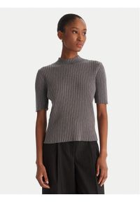 ACCESS FASHION Sweter 54-8046 Szary Slim Fit. Kolor: szary. Materiał: syntetyk
