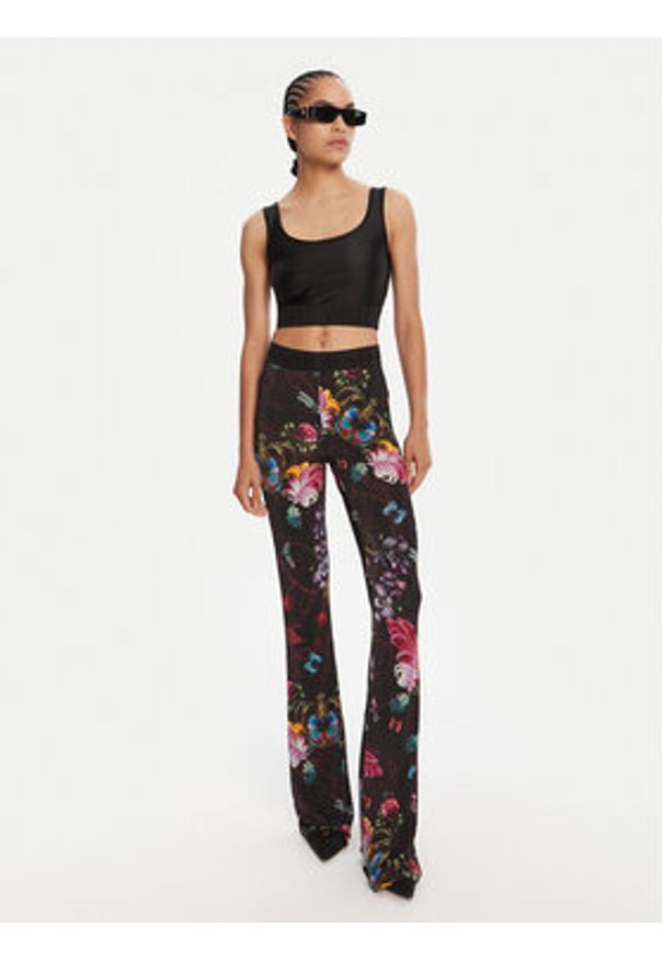 Versace Jeans Couture Legginsy 79HAC107 JS487 Kolorowy Flare Fit. Materiał: syntetyk. Wzór: kolorowy