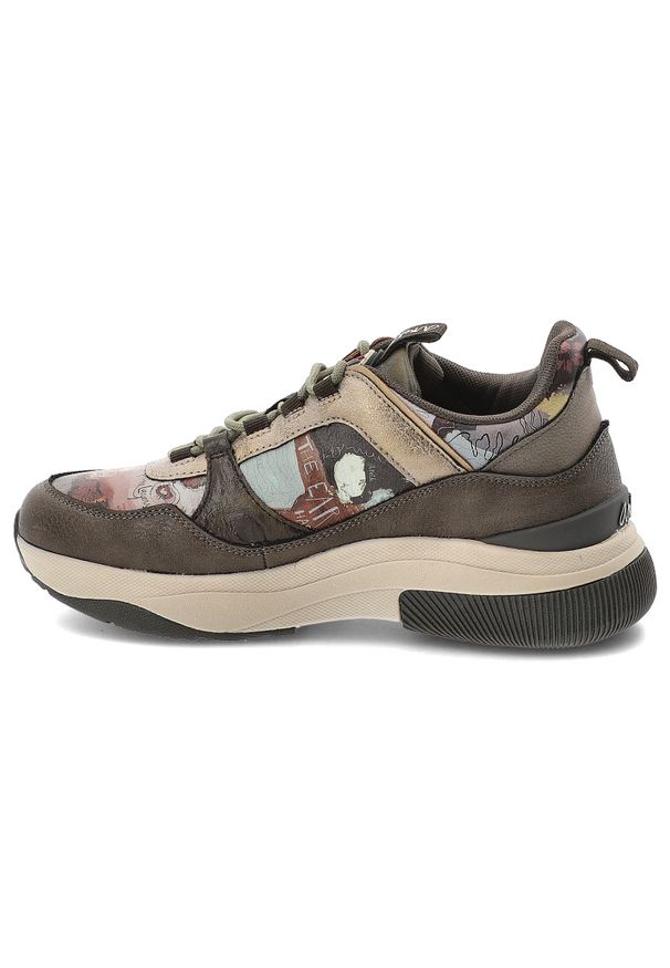 Brązowe Sneakersy Anekke Wygodne Obuwie Damskie. Okazja: na co dzień. Kolor: brązowy. Materiał: materiał. Szerokość cholewki: normalna. Wzór: napisy, nadruk. Styl: sportowy, elegancki, casual