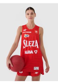 4f - 4F Koszulka meczowa replika wyjazdowa z sezonu 2024/25 damska 4F x Ślęza Wrocław - multikolor XXL. Typ kołnierza: dekolt w serek. Kolor: wielokolorowy. Materiał: dzianina, włókno, materiał, syntetyk. Wzór: gładki, nadruk, ze splotem. Sport: koszykówka, fitness