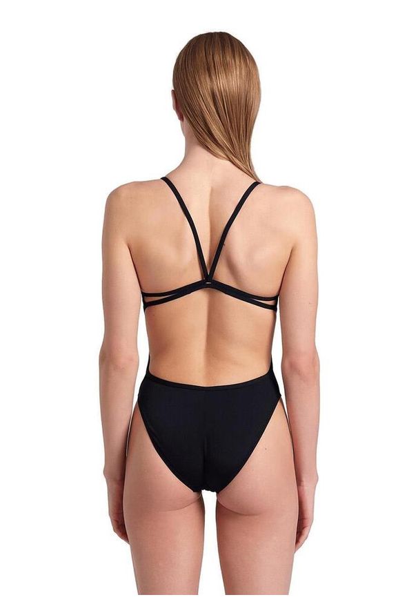 Arena - Strój kąpielowy damski Swimsuit Lace Back Solid. Kolor: biały, czarny, wielokolorowy
