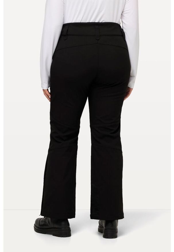 ULLA POPKEN - Damskie Spodnie softshell wodoodporne pasek na rzep osłona przeciwśnieżna. Kolekcja: plus size. Kolor: czarny. Materiał: poliester, materiał. Sport: turystyka piesza
