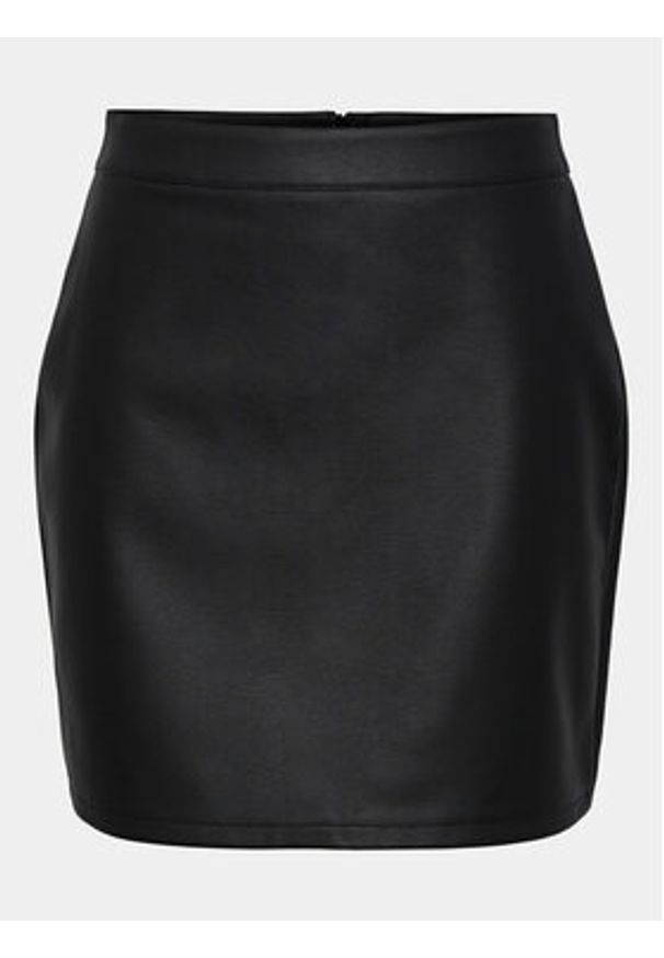 Pieces Spódnica z imitacji skóry 17140265 Czarny Regular Fit. Kolor: czarny. Materiał: skóra