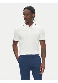 Lindbergh Polo 30-404010 Biały Relaxed Fit. Typ kołnierza: polo. Kolor: biały. Materiał: bawełna #1