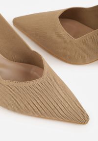 Born2be - Ciemnobeżowe Sandały na Szpilce Ozdobione Plecionką Callaxie. Okazja: na co dzień. Zapięcie: sprzączka. Kolor: beżowy. Materiał: jeans. Wzór: aplikacja. Sezon: lato. Obcas: na szpilce. Styl: casual, elegancki, klasyczny, wizytowy #8