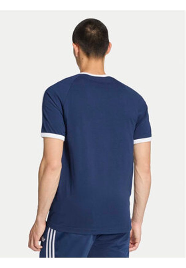 Adidas - adidas T-Shirt 3-Stripes Ringer KF0419 Granatowy Slim Fit. Kolor: niebieski. Materiał: bawełna