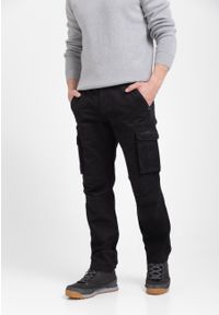 Volcano - Spodnie bojówki, Comfort Fit, R-HAMPTER. Okazja: na spacer. Kolor: czarny. Materiał: bawełna, materiał #1