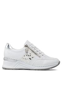 Rieker Sneakersy N4322-80 Biały. Kolor: biały. Materiał: skóra #1