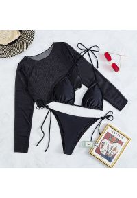 Intica - Dwuczęściowy strój kąpielowy z długim rękawem na lato Milinka. Kolor: czarny. Materiał: materiał. Długość: długie