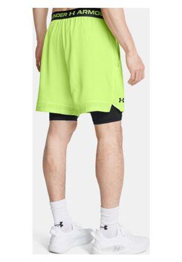 Spodenki treningowe męskie Under Armour Vanish Woven 2in1 Sts. Kolor: zielony. Sport: fitness
