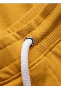 Ombre Clothing - Spodnie męskie dresowe bez ściągacza na nogawce - musztardowe V3. Kolor: żółty. Materiał: dresówka