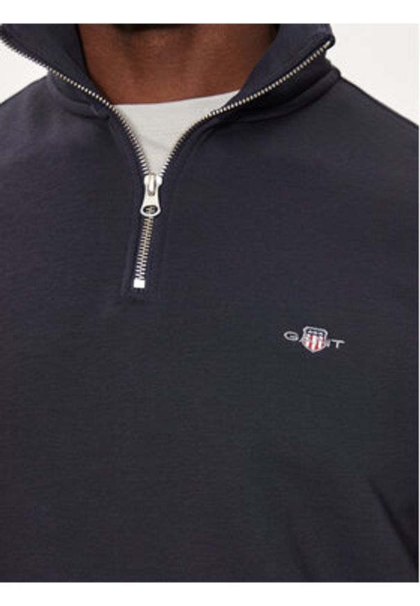 GANT - Gant Bluza Reg Shield Half Zip Sweat 2008005 Granatowy Regular Fit. Kolor: niebieski. Materiał: bawełna