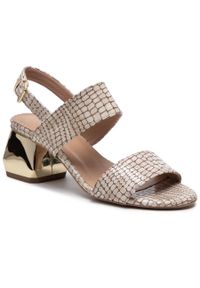Sandały Edeo 3686-1249 Wąż Beż. Kolor: beżowy. Materiał: skóra, lakier #1