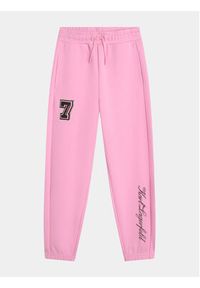Karl Lagerfeld Kids Spodnie dresowe Z30069 S Różowy Regular Fit. Kolor: różowy. Materiał: bawełna
