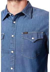 Lee - KOSZULA JEANSOWA MĘSKA LEE WESTERN SHIRT DEEP INDIGO L644BIPS. Materiał: jeans #7